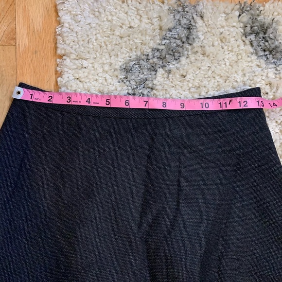 THEORY Zulle Wool A-Line Suiting Skirt Charcoal - Picture 10 of 11